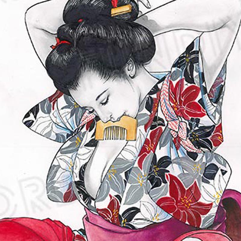 【限定1枚】叶精作先生　原画327『女苦道伝れい』見開きグラビア「コミック艶・vol.44」【生原画】