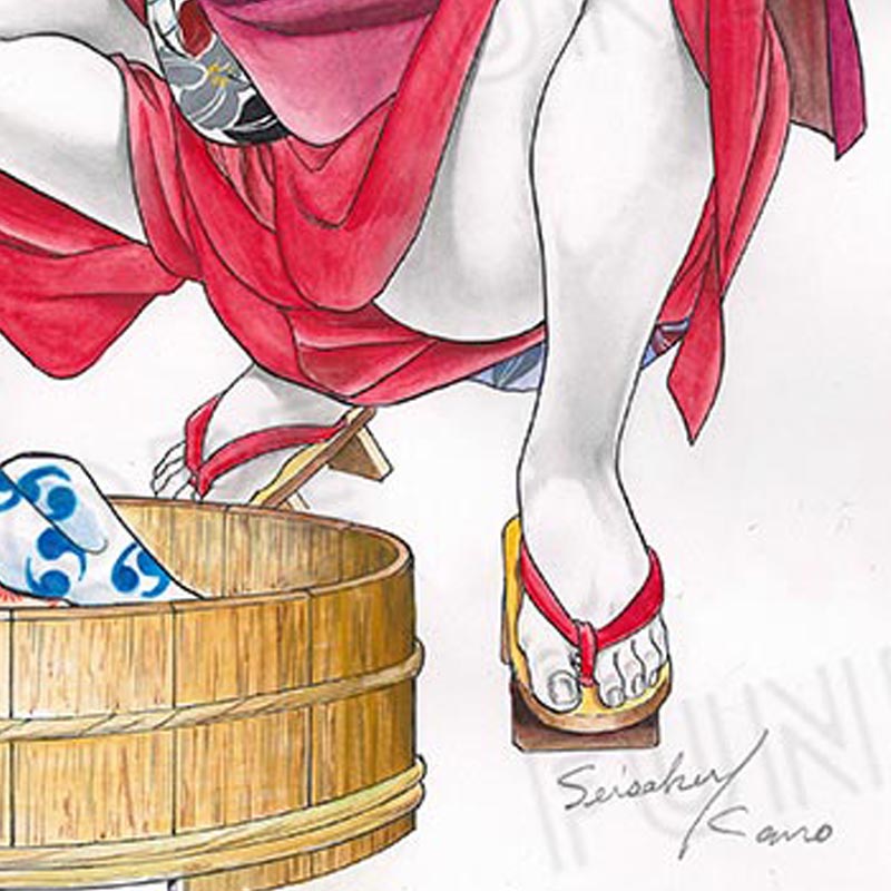 【限定1枚】叶精作先生　原画327『女苦道伝れい』見開きグラビア「コミック艶・vol.44」【生原画】