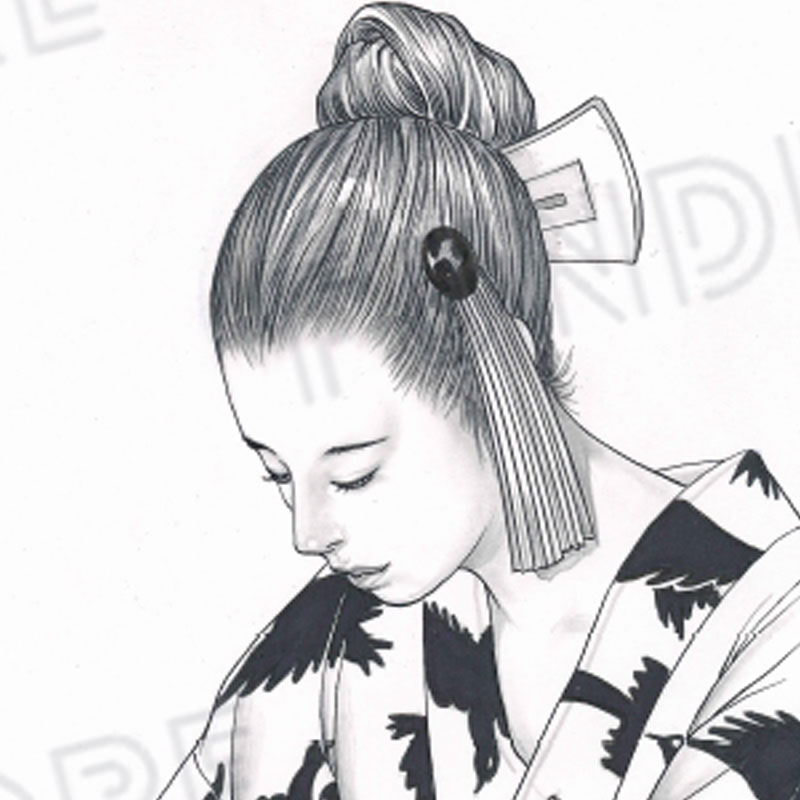 【限定1枚】叶精作「品川裏宿帖　隠れ女お艶」イラスト1