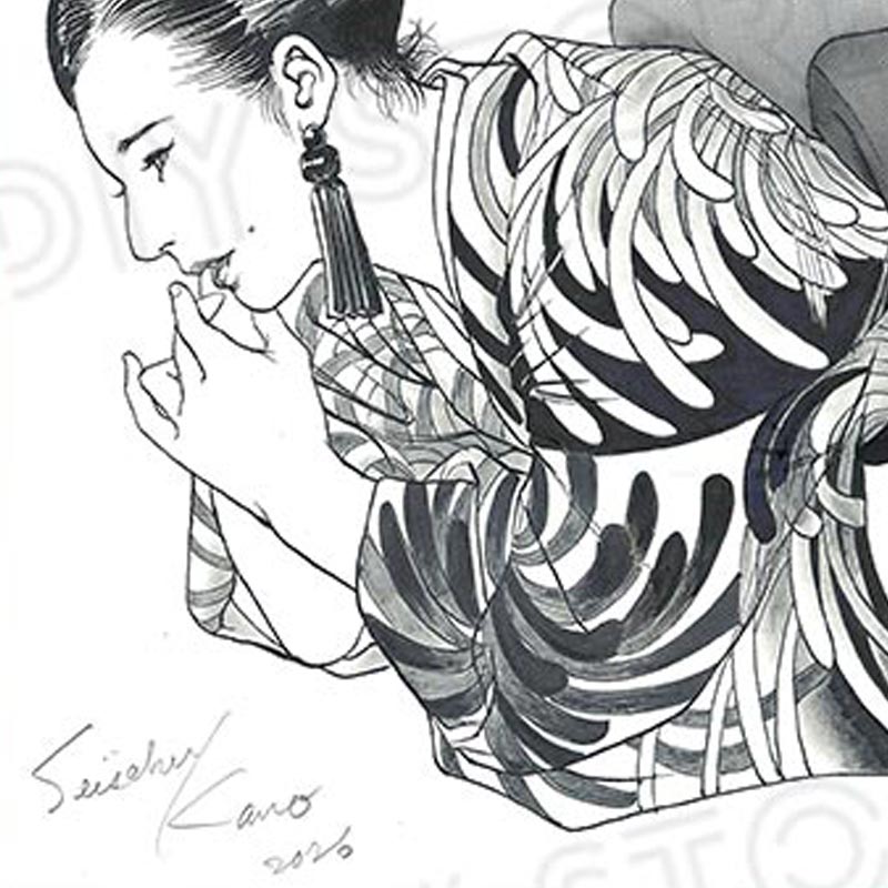 【限定1枚】叶精作先生　原画328『紅と藍』第七話・トビラ絵【生原画】