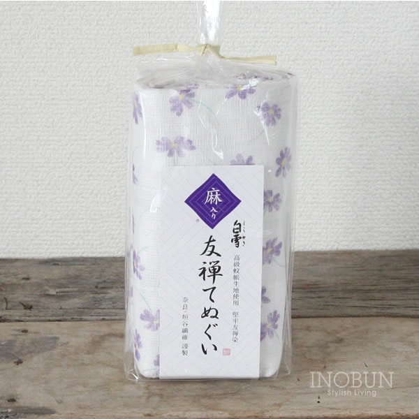 【再入荷予定なし】白雪 友禅染てぬぐい 秋桜 コスモス 長月 白雪てぬぐい 30 x 90cm パープル