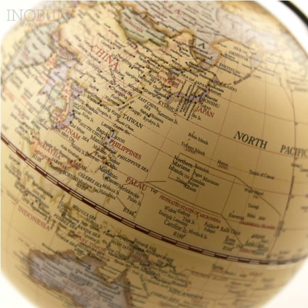 地球儀 天然石　アンティーク　アイボリー　高さ40cm 卓上サイズ インテリア 地球儀 globe S アンティーク（アイボリー）