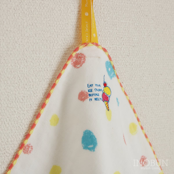 ポッケ ハングチーフ ループ付きタオル ママズ セレクト 31cm x 31cm アイスクリーム 日本製 ループタオル