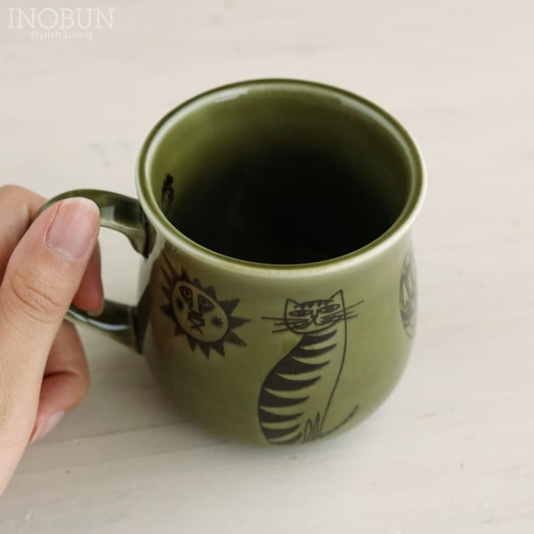 オールドカッパー マグカップ 日本製 陶磁器 クラフトBOX入り 猫 CAT