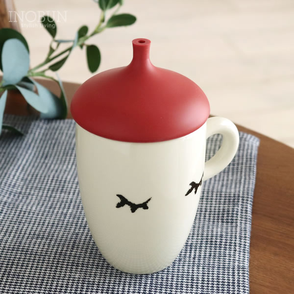 オールメンバーズ 蓋付きマグカップ 電子レンジok レッド キッチン ランチ 洋食器 マグカップ イノブンオンラインショップ