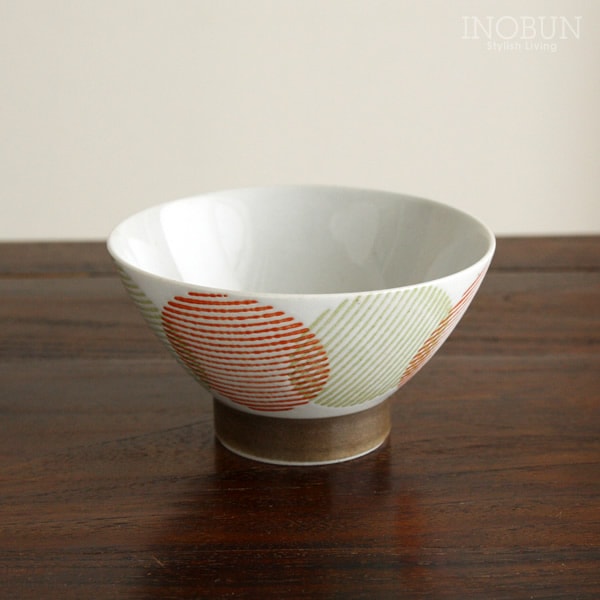 TAMAHAJIKI 玉はじき 茶碗小 レッド/グリーン 波佐見焼 日本製 新生活