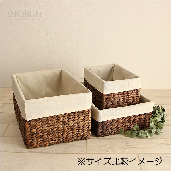 ウォーターヒヤシンス 布付 カラーボックス対応 収納バスケット ハーフ