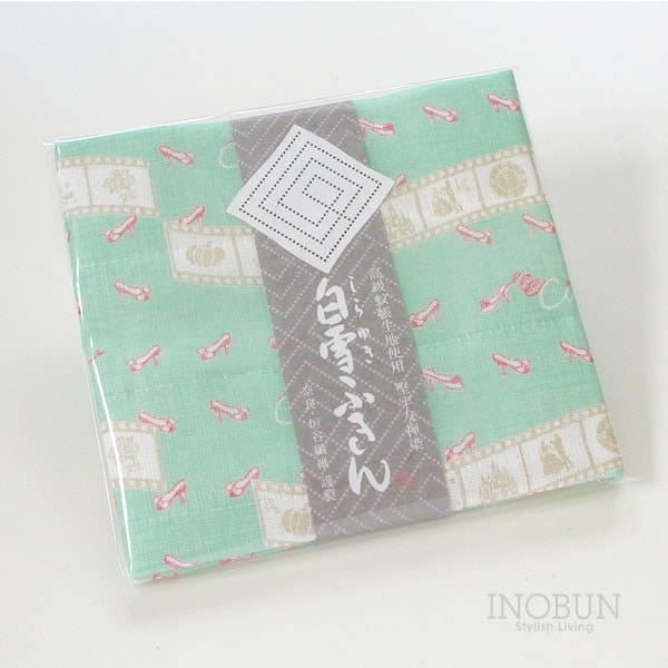 【在庫限り終了】白雪ふきん 友禅染 シンデレラ 30 x 40cm グリーン シノワズリー