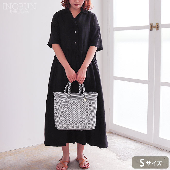 メルカド バッグ レトラ Sサイズ 花柄 シルバー・ホワイト ROMBO