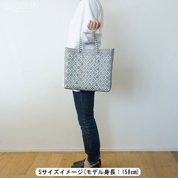 メルカド バッグ レトラ Sサイズ 花柄 シルバー・ホワイト ROMBO