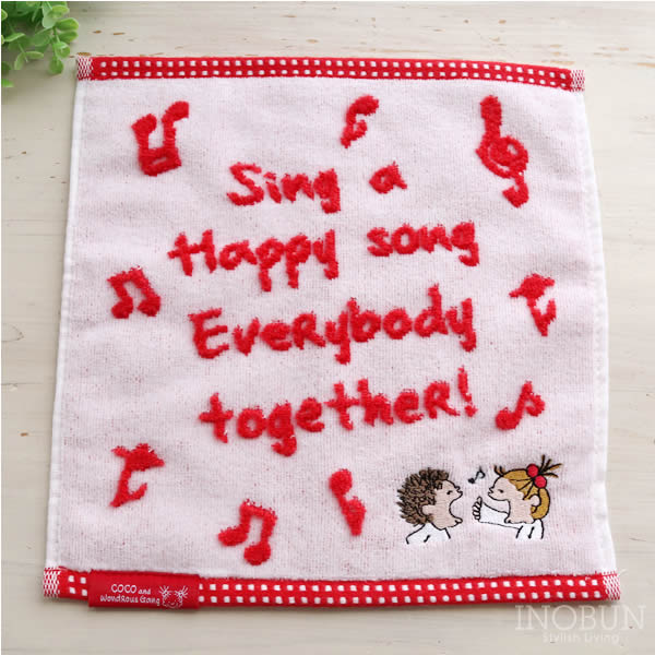 ココちゃん Coco ハンドタオル ハッピーソング タオルハンカチ ベビー キッズ ミニタオル タオル ミニタオル ハンドタオル イノブンオンラインショップ