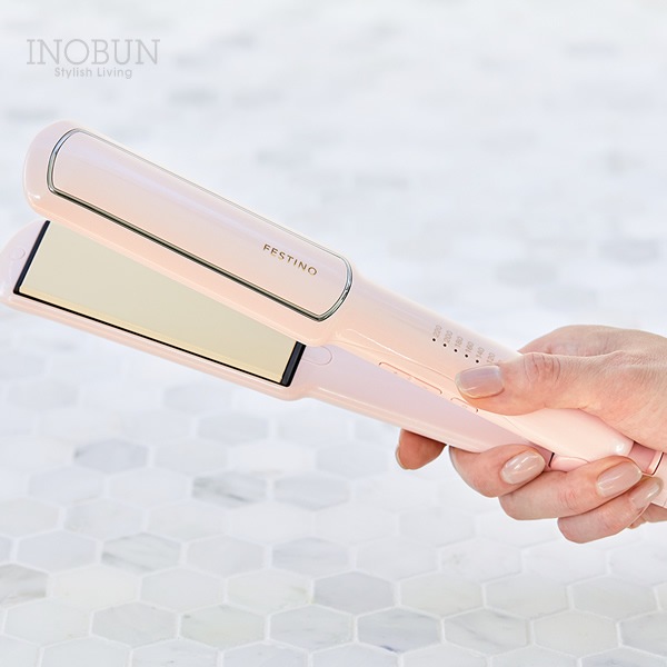 フェスティノ ストレートヘアアイロン 24mm ピンク アレンジ