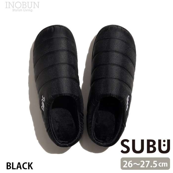 SUBU F-LINE サンダル ブラック 2サイズ 26.0~27.5cm メンズ ユニセックス スブ 冬用 スリッパ 起毛 中綿