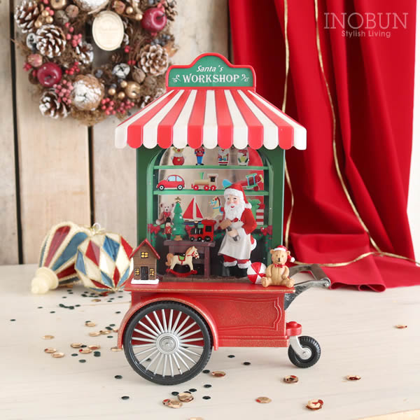 バブルLEDライト サンタワークショップ（オルゴール付）ジオラマ クリスマスプレゼント