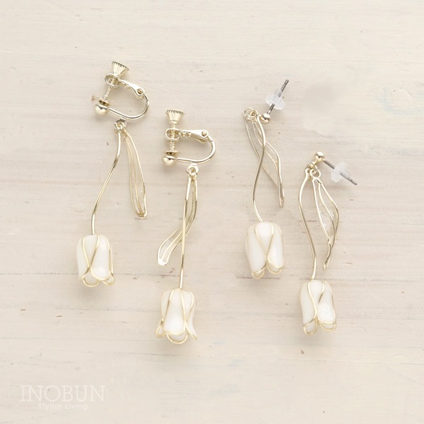 イヤリング イノブンオリジナル チューリップ 花 アクセサリー Wh ファッション アクセサリー ピアス イヤリング イノブンオンラインショップ