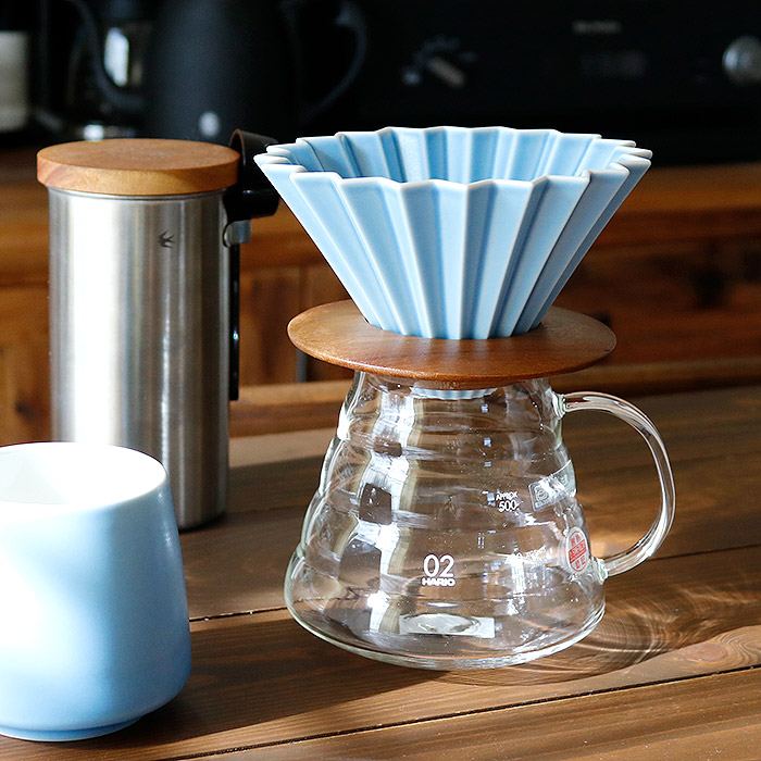 【限定セット】ORIGAMI Dripper オリガミ ドリッパー M  ドリッパーホルダー ハリオサーバーセット マットブルー HARIO 新生活 春ギフト