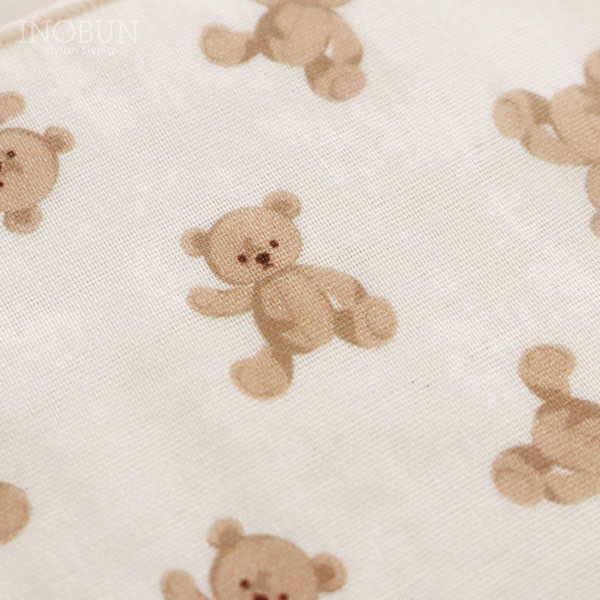 お名前刺繍】ミニタオル 入園グッズ テディベア柄 （保育園のおしぼり 