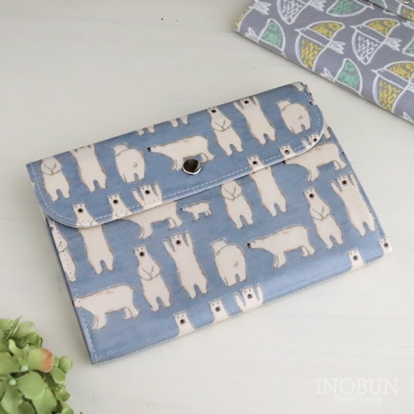 母子手帳ケース しろくま柄 ナチュラル じゃばらタイプ Inobun イノブンオリジナル ベビー キッズ プレママ ママグッズ 母子手帳ケース イノブンオンラインショップ