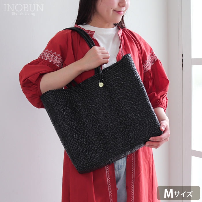 新品未使用品　メルカドバッグ　ブラック　Mサイズ　人気　カゴバッグ メルカド バッグ レトラ Mサイズ 花柄 ブラック ROMBO ロンボ Letra