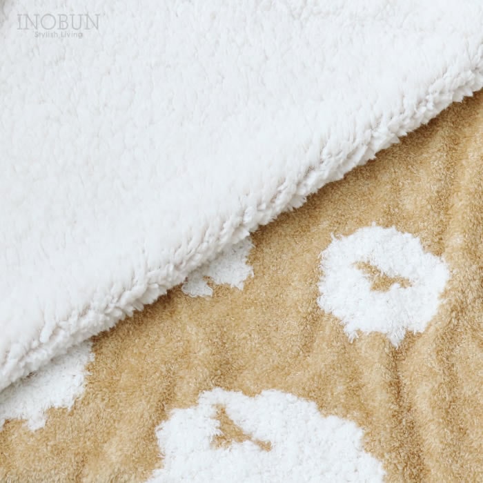 ブランケット fluffy sheep12 L 大判サイズ 140 × 100cm ベージュ