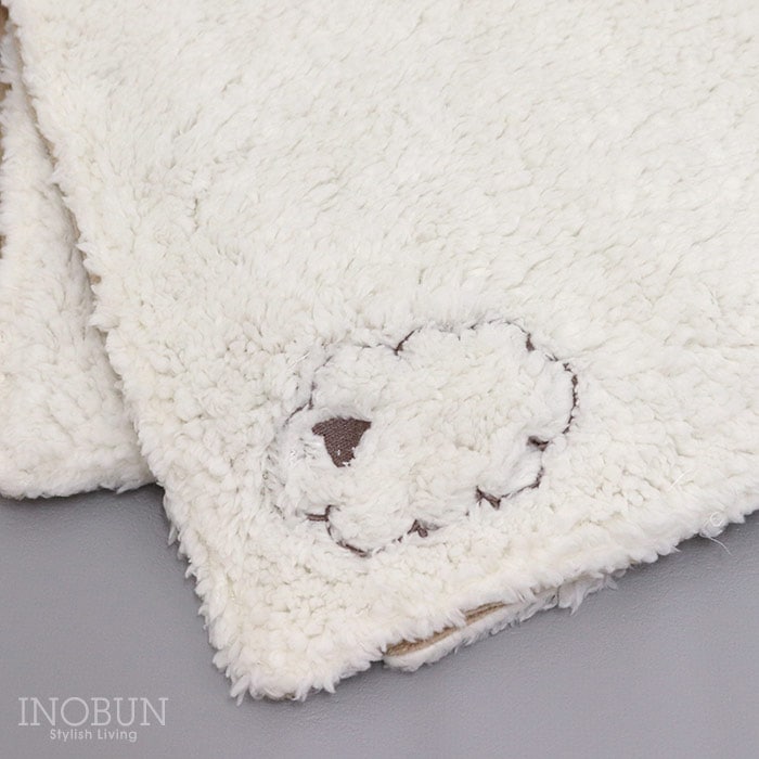 ブランケット fluffy sheep13 アイボリー 100 × 70cm ひつじ ひざ掛け
