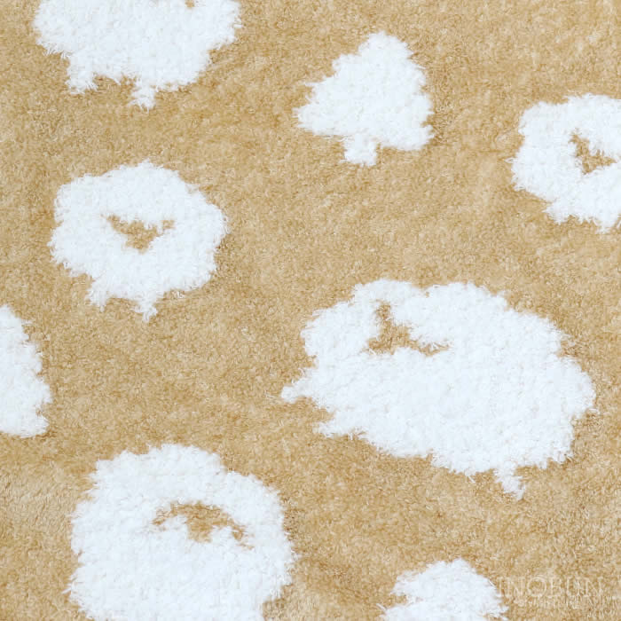 ブランケット fluffy sheep12 S 100 × 70cm ベージュ ひつじ ひざ掛け