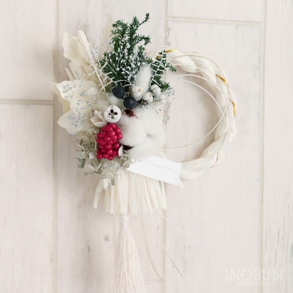 オンラインショップ限定 kanon しめ縄リース タッセル アイボリー お正月飾り