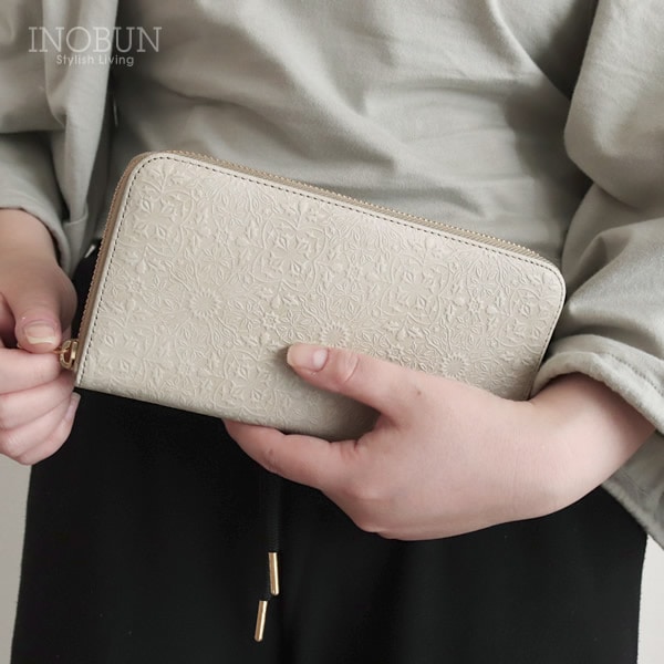 HIRAMEKI モリス ラウンドファスナー 長財布 牛革 日本製 アルビオンホワイト プレゼント