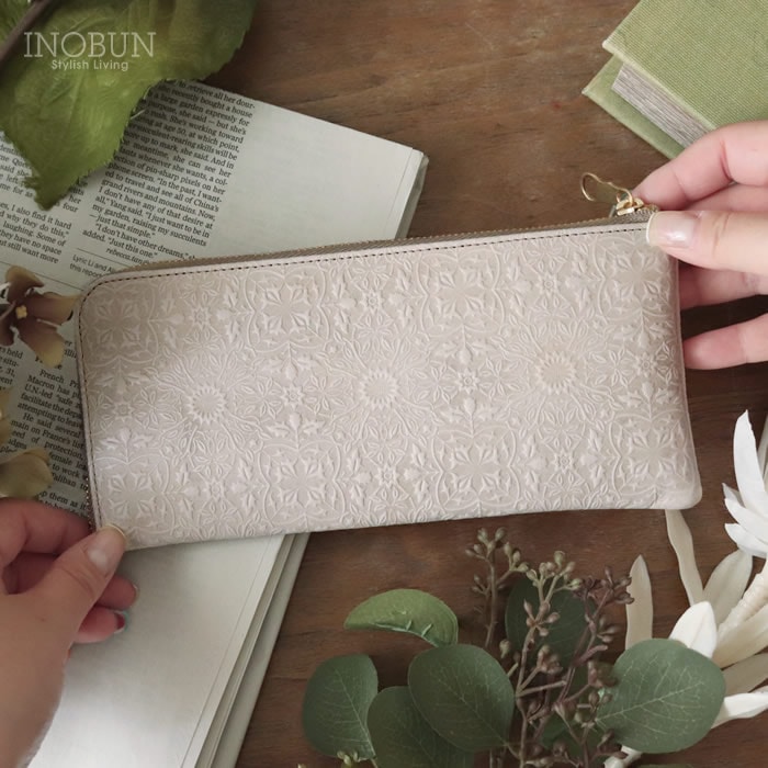 HIRAMEKI モリス L字ファスナー 長財布 牛革 日本製 アルビオンホワイト プレゼント