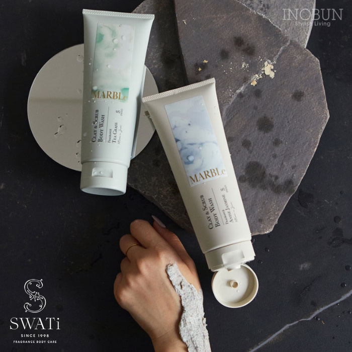 【在庫限り終了】SWATi スワティ クレイ＆スクラブボディウォッシュ アニス ジャスミン マーブル レーベル ボディケア 日本製
