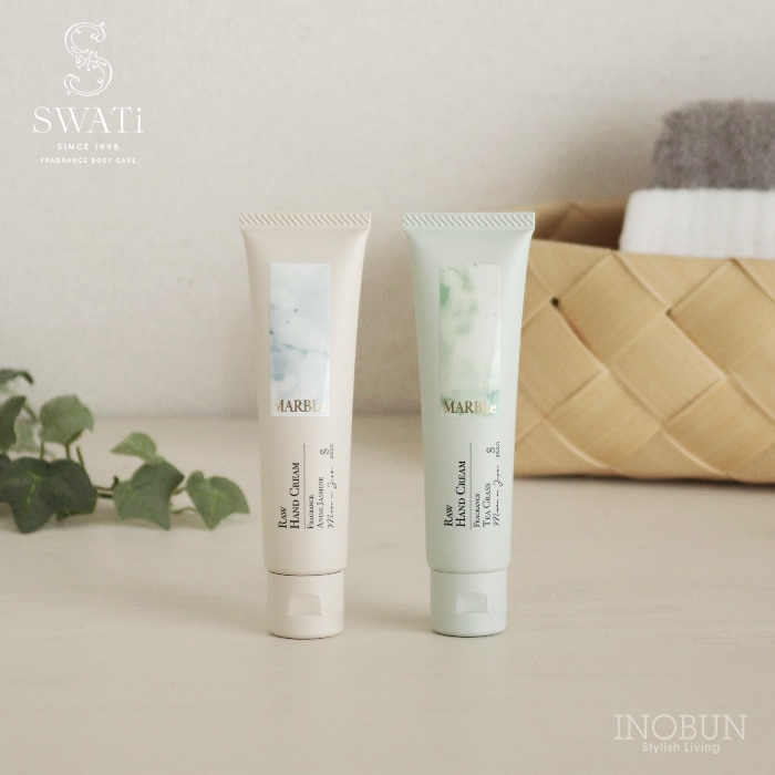 【在庫限り終了】SWATi スワティ ロウハンドクリーム ティー グラス マーブル レーベル 日本製