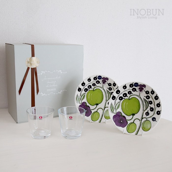 アラビア パラティッシ プレート16.5cm＆ イッタラ カルティオ タンブラー 210ml クリア ペアギフトセット ARABIA iittala ご結婚祝い 新生活
