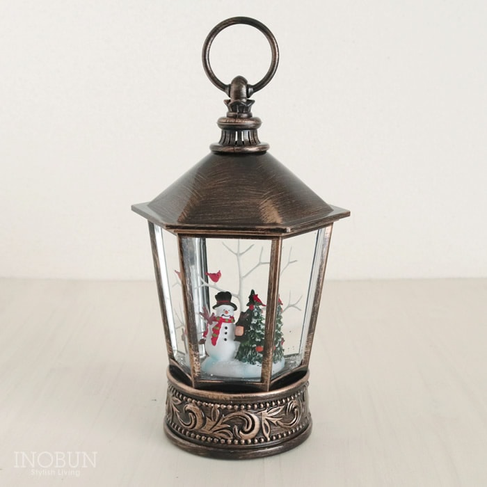 クリスマス バブルLEDライト ヘキサゴンランタン型 スノーマン＆ツリー