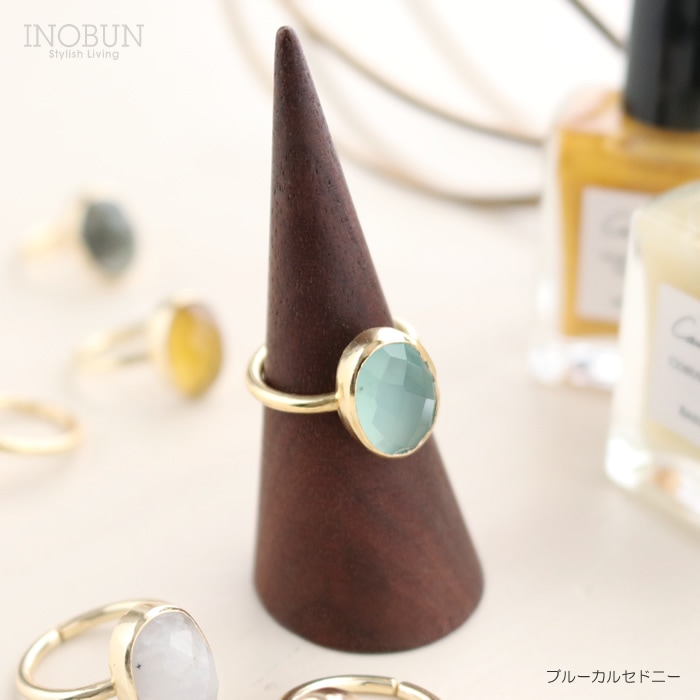 リング MAYGLOBE メイグローブ by Tribaluxe Ruta 天然石 ブルーカルセドニー フリーサイズ 贈り物 プレゼント