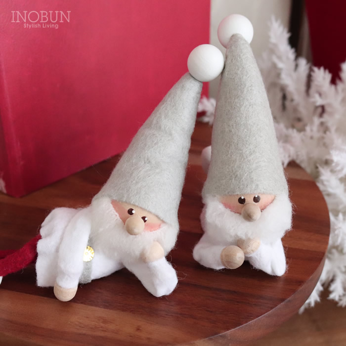 NORDIKA nisse 寝転がるサンタ＆ひとやすみサンタ 2体セット 白 北欧インテリア