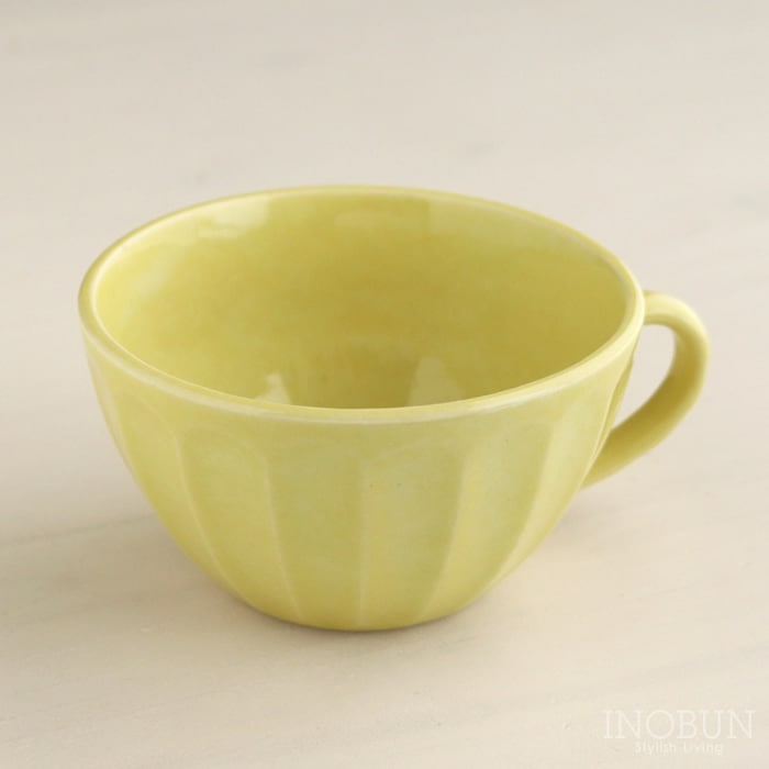 クリスタル Crystal スープマグカップ 美濃焼 380ml イエロー 日本製