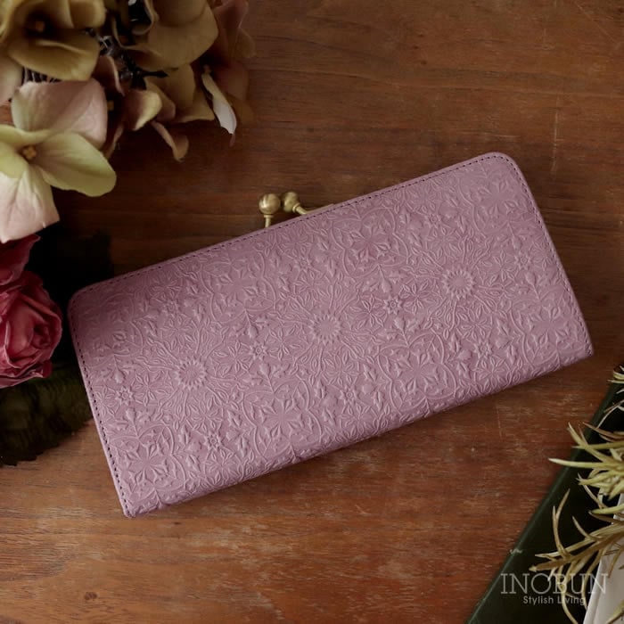 HIRAMEKI モリス スリムガマグチ長財布 日本製 牛革 クラッシックパープル プレゼント