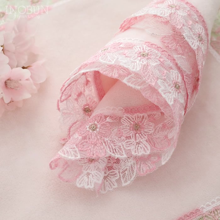 近沢レース店 桜便り ピンク シーズンタオルハンカチ