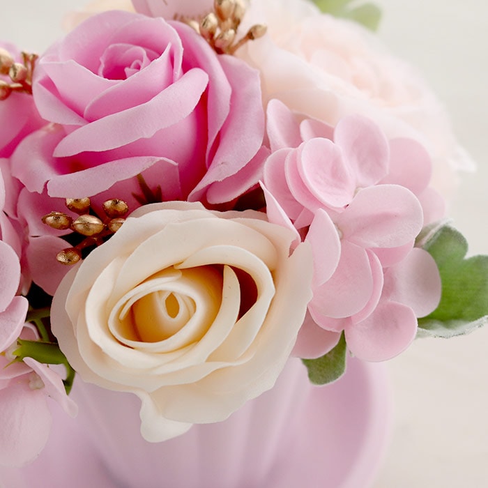 ピンキーマグソープフラワー ライトピンク ローズ・ラナンキュラス