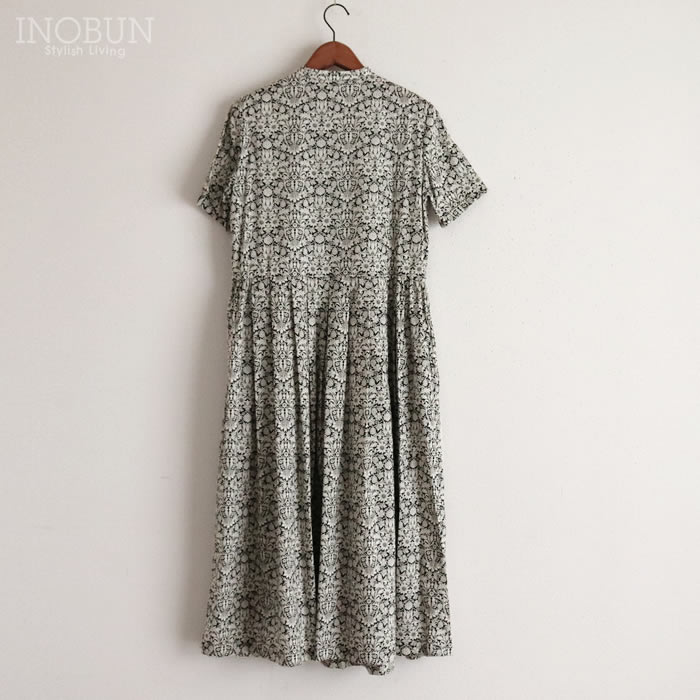 J.Sloane リバティ 半袖 ウエスト切り替えワンピース モーティマー M  