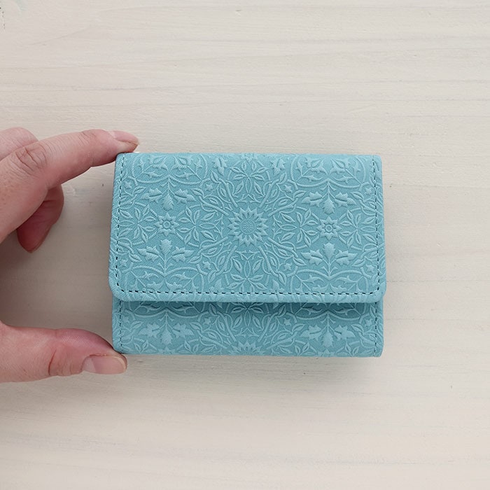 HIRAMEKI モリス プチウォレット 牛革 日本製 サムシングブルー プレゼント