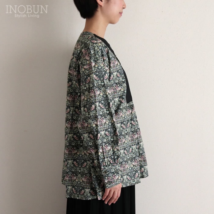 イノブン別注 Michel Beaudouin リバティ ヨーク切り替えブラウス