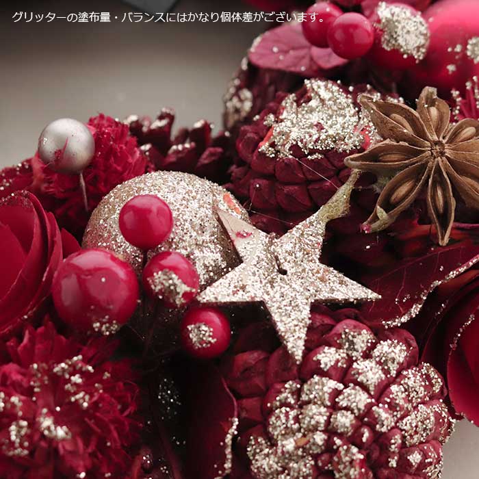 クリスマスリース ナチュラルリース スターリーレッド L クリスマス