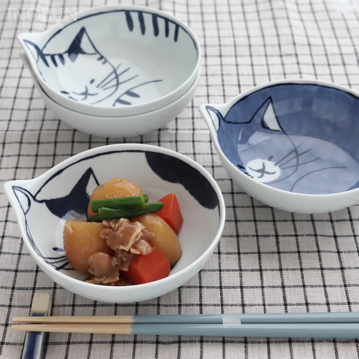 波佐見焼 neco鉢 ねこ鉢 4点セット日本製 ギフト ご結婚祝い 内祝い 新