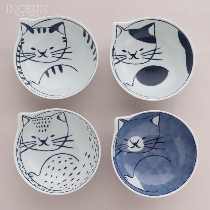 波佐見焼 neco鉢 ねこ鉢 4点セット日本製 ギフト ご結婚祝い 内祝い 新
