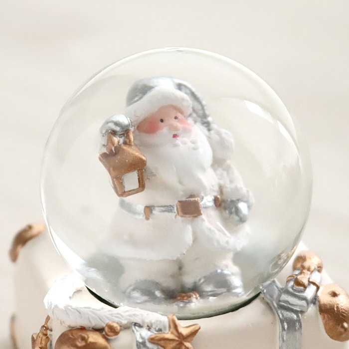 スノードーム スーツケース サンタクロース ホワイトxゴールド 【今季