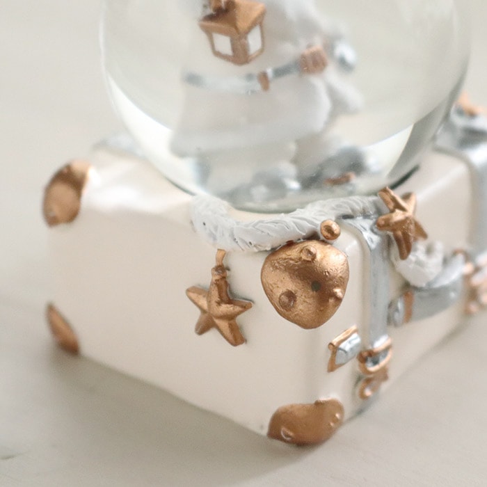 スノードーム スーツケース サンタクロース ホワイトxゴールド 【今季