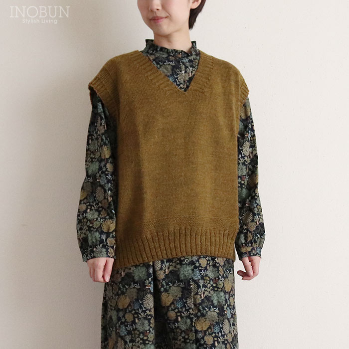 Aparaya ニットベスト Harvest マスタード ブリティッシュウール