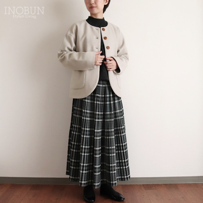 Vent d'ouset イノブン別注 裏リバティウールジャケット オフ 38サイズ ヴァンドウェスト ハーフコート