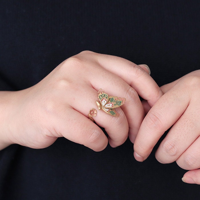 パルナートポック 花蝶文様 リング 指輪 蝶 アクセサリー Palnart Poc